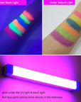 Glow in the Black Light Face & Body Paint, Neon Glow Fluorescent Face Paint Crayons for Halloween Club Makeup Xmas Glow Party