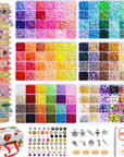 Friendship Bracelet Kit, 16800Pcs, 96 Colors Polymer Clay Beads & 24 Colors Glass Seed Beads, 400 Letters Beads,Bracelet Making Kit for DIY Jewelry Making&Friendship Bracelet Making