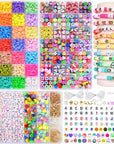 Clay Beads Bracelet Making Kit 10000 PCS 56 Colors Flat round Polymer Heishi Beads Kit with Letter Beads for Jewelry Bracelets Necklace Making