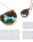 Island Resin Pendant Molds, (4 Pack) Ocean Themed Style Silicone Epoxy Molds for DIY Jewelry Pendant Necklace Keychain Jewel and Resin Crafts