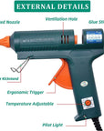 Full Size Hot Glue Gun, 150 Watts with 6 Copper Nozzles Temperature Adjustable Craft Repair Tool Professional Melting Glue Gun DIY Thermo Tool Include 5Pcs Highly Viscous Glue Sticks Luxury Set