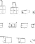 Assorted Cosmetic Tote Bag Packet, Code 9310 Sewing Pattern, One Size, White