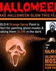 Orange Halloween Glow in the Dark Spray Paint - Make Indoor and Outdoor Halloween Decorations Glow Neon Fluorescent in the Dark - Metal Plastic Fabric