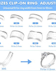 Ring Size Adjuster for Loose Rings- 110 Pcs Ring Size Adjusters Set Includes 8 Plug-In Invisible Ring Adjuster, 8 Spiral Silicone Tightener, EVA Invisible Sticker,Ring Size Measuring Tool