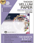 Translucent Vellum Paper, 68LBS 8.5 X 11 Inches Printable Vellums for Card Overlays, Invitations Belly Bands, Envelope, Lantern,50 Sheets