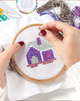 304 Pack Embroidery Kit, 200 Colors Threads, 5 Pcs Bamboo Embroidery Hoops, 2 Pcs Aida Cloth, Instructions, Bag and Cross Stitch Tools Set, Hand Embroidery Starter Kit for Beginners Adults