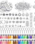 350Pcs Motivational Keychain Accessories Set with 50 Engraved Inspirational Words Charms, 50 Leather Keychain Tassels, 50 Keyring with Chain, 200 Open Jump Rings for Keychain Making, DIY Crafting