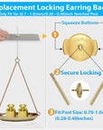2-Pairs 18K Gold Plated Locking Earring-Back Replacements Secure for Diamond Studs, Hypoallergenic Sterling Silver Backings for Notched Post (0.7~1.0Mm)