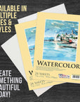 9" X 12" Premium Heavyweight Watercolor Painting Paper Pad, Pack of 2, 24 Sheets Each, 90 Pound (190Gsm) - Cold Pressed, Acid-Free, Wet, Dry & Mixed Media - Artists, Students, Adults