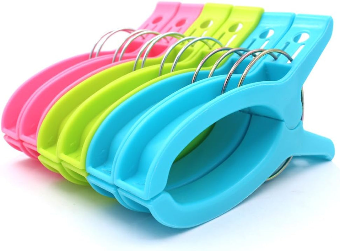 Set of 6 Super Jumbo Plastic Clips for Keeping Towels Sheets Quilts Clothes from Blowing Away