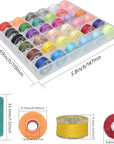 72Pcs 36 Colors Sewing Thread Set with Matching Prewound Bobbin Threads with Case, 550 Yards per Polyester Thread, Popular Colors Sewing Threads for Hand & Machine Sewing