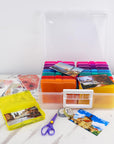 Colorful Plastic Photo Storage Box with Handle,16 Inner 4''×6''Photo Cases and Craft Keeper for Photos, Pictures, Garden Seed, Sewing Supplies