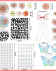 35 Pcs DIY Graduation Cap Decorations Accessory Kit, 3D Artificial Flowers 3D Butterfly Stickers Rhinestone Stickers Alphabet Letter Stickers Pearl Stickers Bowknot for Grad Hats Decor (Pink)