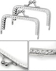 5 PCS Metal Purse Frame, 3.3 Inch Silver Kiss Clasp Frame, Bag Kiss Clasp Lock for DIY Craft,Purse Making,Bag Making