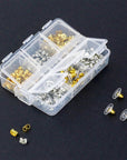Earring Backs 6 Styles 170 Pcs, Hypoallergenic Metal Earring Backs, Bullet Shape Safety Earring Backs Replacements for Earring Studs Hoops