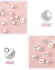 50PCS 10Mm Pearl Buttons with Shank round Pearl Buttons Decorative Buttons for Wedding Dresses, Sewing, Shirts, Jewelry Decorations, DIY Crafts Plastic Resin Sewing Buttons