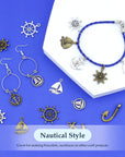 Nautical Anchor Rudder Helm Compass Charms, 100 Grams Mixed Ship Anchor Wheel Pendants Beads Charms for DIY Necklace Bracelet Jewelry Making Accessories