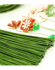 100PCS 18Ga Floral Stem Wires,Green Crafting Floral Stem Wire for DIY Crafts and Flower Arrangement 14 Inches,Paper Covered