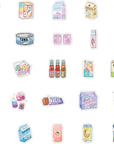 100Pcs Cute Snack Stickers Food Stickers Drink Stickers, Cute Small Stickers Set Kawaii for Teens/Boys/Girls/Adults