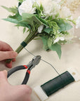 Floral Arrangement Kit with Green Floral Tape, 22 Gauge Floral Wire Stems, 26 Gauge Paddle Floral Wire and Floral Wire Cutter for Bouquets Banquets, Artificial Flowers