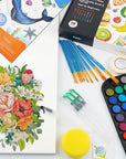 Watercolor Set, 48 Color Paint Set, 10 Brushes, 30 Page Pad(9"X12"), 4 Refillable Pens & More, Painting Kit for Kids, Adults, Beginners