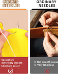 8-Piece Curved Leather Hand Sewing Needles, Sharp Point, Metal, Silver, 2''/2.5''/3''/3.5''