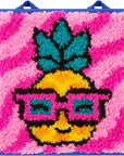 Latchkits for Wall Hangings & Mini-Rugs - Pineapple - Craft Kit with Easy, Color-Coded Canvas, Pre-Cut Yarn & Latch Hook Tool - Perfect DIY Craft for Kids - Ages 6 and Up, Small, Multi