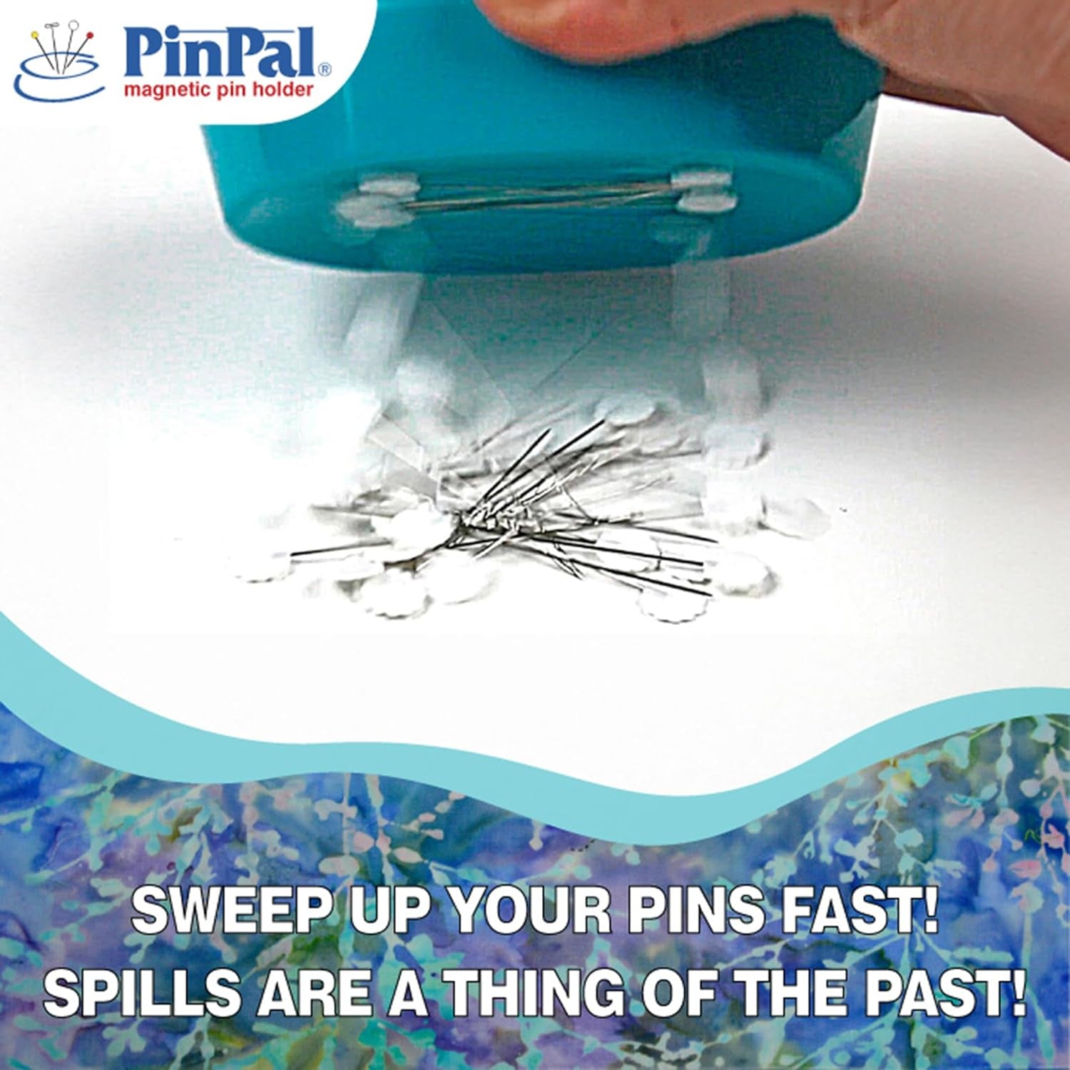 Pinpal Magnetic Pin Holder - Catch, Carry, Organize, Store Your Pins & Sewing Needles - Grab & Sew Pin Magnet for Sewing Pins - Magnetic Pin Dish - Sewing Notions & Supplies, Turquoise