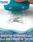 Pinpal Magnetic Pin Holder - Catch, Carry, Organize, Store Your Pins & Sewing Needles - Grab & Sew Pin Magnet for Sewing Pins - Magnetic Pin Dish - Sewing Notions & Supplies, Turquoise