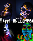 10 Color Glow in the Dark Face Paint,Uv and Black Light Neon Face and Body Painting Set Mardi Gras Halloween Masquerade Black Light Birthday Party Masquerade Party Supplies (10 COLORS)