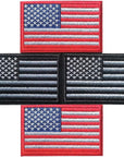 Acaed 4 PCS American United States Flag Patch, Full Embroidery Badge Hook & Loop Tactical 2"X3.15" USA Flag Military Patches, Professional Embroidered for Caps Bags Vests Uniforms, US Flag Patch