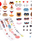 1500 Pack of Face Stickers for Kids, Silly Eyes, Nose, and Mouth for Crafts (3 Rolls)