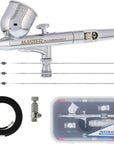 G233 Pro Set with 3 Nozzle Sets - Dual-Action Gravity Feed Airbrush with Cutaway Handle and How-To Guide
