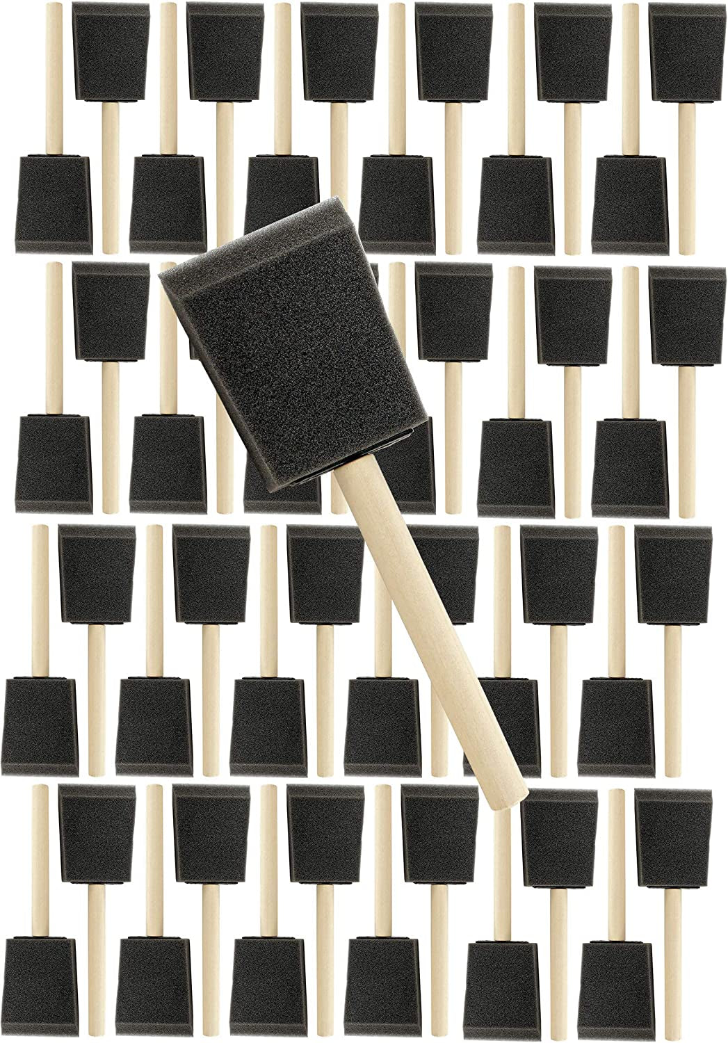 Pro Grade - Foam Brushes - 2 Inch - 48 Piece Poly Foam Brush Set