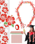 24 Set Graduation Candy Lei Making Kit Hawaiian Lei Bags Congrats Grad Ribbons Candy Tubing Dessert Filler for Party Graduate Gifts