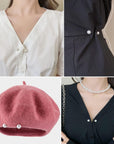 50 Pcs Pearl Brooch, Sweater Shawl Hat Clip Neckline Pins Double Faux Pearl Brooches for Women Girls Fashion Cover up Buttons Clothing Dresses Decoration Accessories Pant Waist Tightener Safety Pins