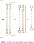 12Pcs Chain Extender Jewelry Necklace Lobster Clasps and Closures for Necklace Bracelet Jewelry Making Supplies