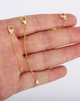 Extenders Chain Necklace 14K Gold Plated Sterling Silver Extension Chains for Jewelry Making(1 2 3 Inch)