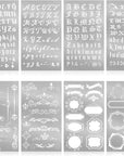 8 Pcs 4 X 7 Inch Stainless Steel Stencils Stencils Alphabet Number Stencils for Journaling Metal Stencils Bookmark Vintage Flower Vines Stencils for DIY Engraving Painting (Stylish Style)