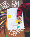 16 Pieces Kids Drawing Stencils Basic Shape Stencils Plastic Drawing Stencil Template Geometry Shape Stencils Reusable DIY Painting Stencils for Kids Girls Boys Gifts Home Classroom Crafts
