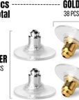 - Bullet Clutch Earring Backs with Pad, 76 Pcs, Gold & Silver, Rubber Earring Backings, Earring Backs for Studs, Earring Backs Replacements, Pierced Earring Backs, Earring Stoppers.