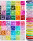 2400Pcs Pearl Beads, Beads, 47 Colors Beads for Beacelets, Multicolor Bracelet Making Kit round Beads for Jewelry Making with Elastic String, DIY Crafts Beads Set.