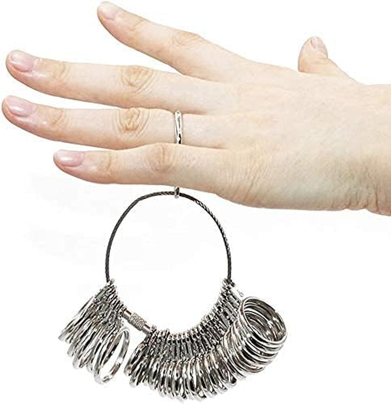Ring Sizer Measuring Tool Ring Mandrel Measurement Tool Measure Ring Size Finger Sizing Set Metal Gauge US Size 1-13 Jewelry Sizers Kit of 27 Pieces