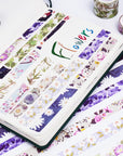 10 Rolls Spring Flowers Washi Tape Set Masking Decorative Tapes (Cold Tone)