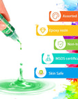 Epoxy Resin Pigment - 12 Colors Epoxy Resin Liquid Dye Transparent High Concentration Resin Colorant for Epoxy Resin Crafts Art Coloring, Painting, Jewelry DIY Making, 0.35Oz/10 Ml Each