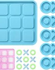 Tic Tac Toe Resin Mold with 5 Chess Pieces Molds, X O Board Game Silicone Molds for Resin Casting,Diy Tabletop Board Game