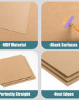 24 Pack MDF Wood Board for Crafts 12X12X1/8 Inch-3 Mm Thick Medium Density Fiberboard Unfinished Wood Art Boards Blank Wooden Blocks Chipboard Panels for DIY Crafts,Painting, Engraving