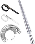 US Ring Sizing Kit,Gauge Set with Measuring Tool,Sizes 0-15 Steel Ring Mandrel.Finger Sizer1-13 with Half Size,Measuring Wedding Rings