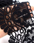 Venice Lace Trim Lace Edge Trim Floral Venice Lace Ribbon Embroidered Lace Wedding Applique DIY Sewing Crafts(Black)
