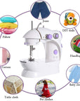 Mini Sewing Machine,Portable Sewing Machine for Beginners Adult Kids, 2-Thread 2-Speed 2-Switches Electric Crafting Mending Machine Travel Automatic Sewing Machine